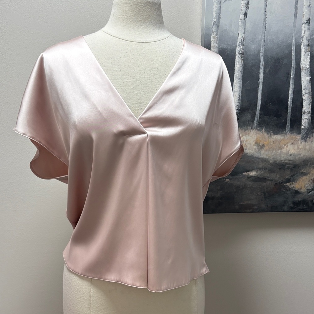 NWT Zara Elegant Pink Satin Women's Top